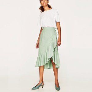 Zara Linen Wrap Skirt